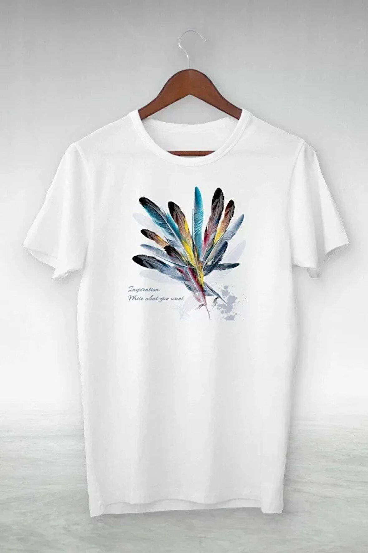 ModaSize Unisex Baskılı Oversize T-Shirt - Beyaz