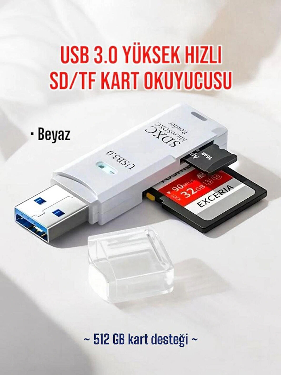 USB 3.0 Micro SD/TF Çoklu Kart Okuyucu Adaptör, Kamera Hafızasından Fotoğraf ve Veri Aktarma