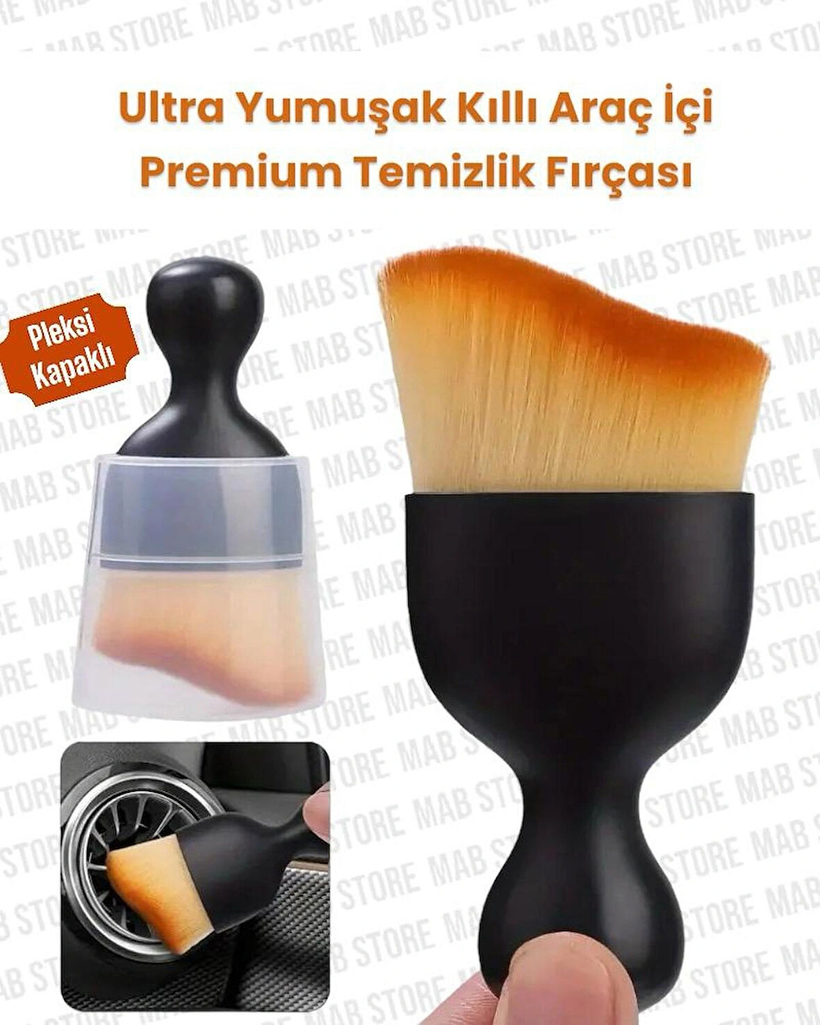 Ultra Yumuşak Kıllı Premium Araç İçi Temizleme Toz Fırçası 9,7cmx5cm - Detay Lüks Temizlik (Kapaklı)