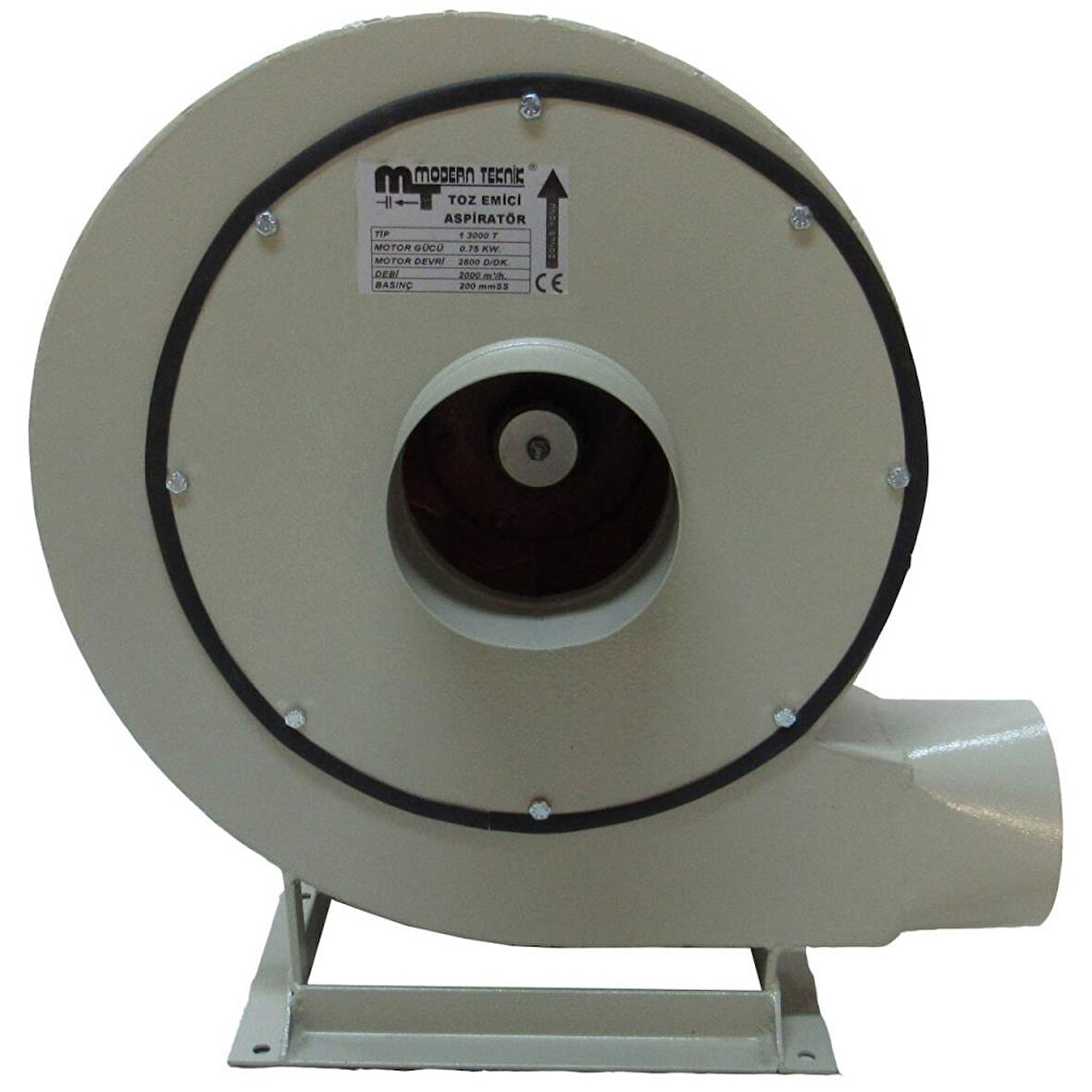 Modern Teknik 15HP Orta Basınçlı Toz Emici Salyangoz Fan 800 mmSS 12.000 m³/h