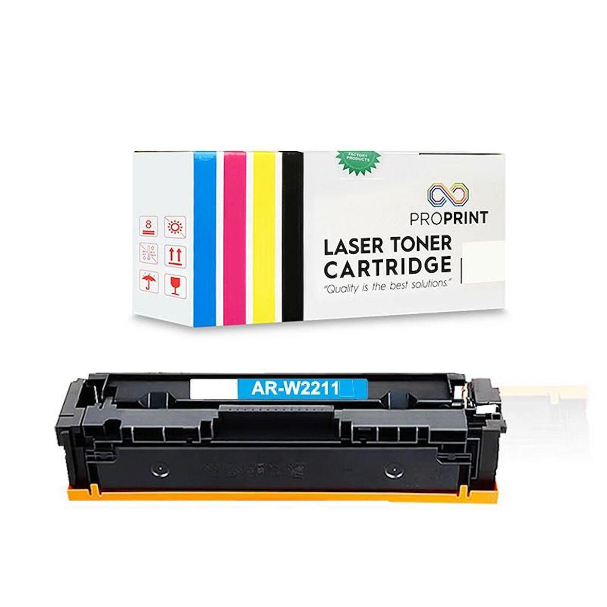 HP 207X-W2211X 2.450 Sayfa Çipsiz Mavi Muadil Toner-M255dw