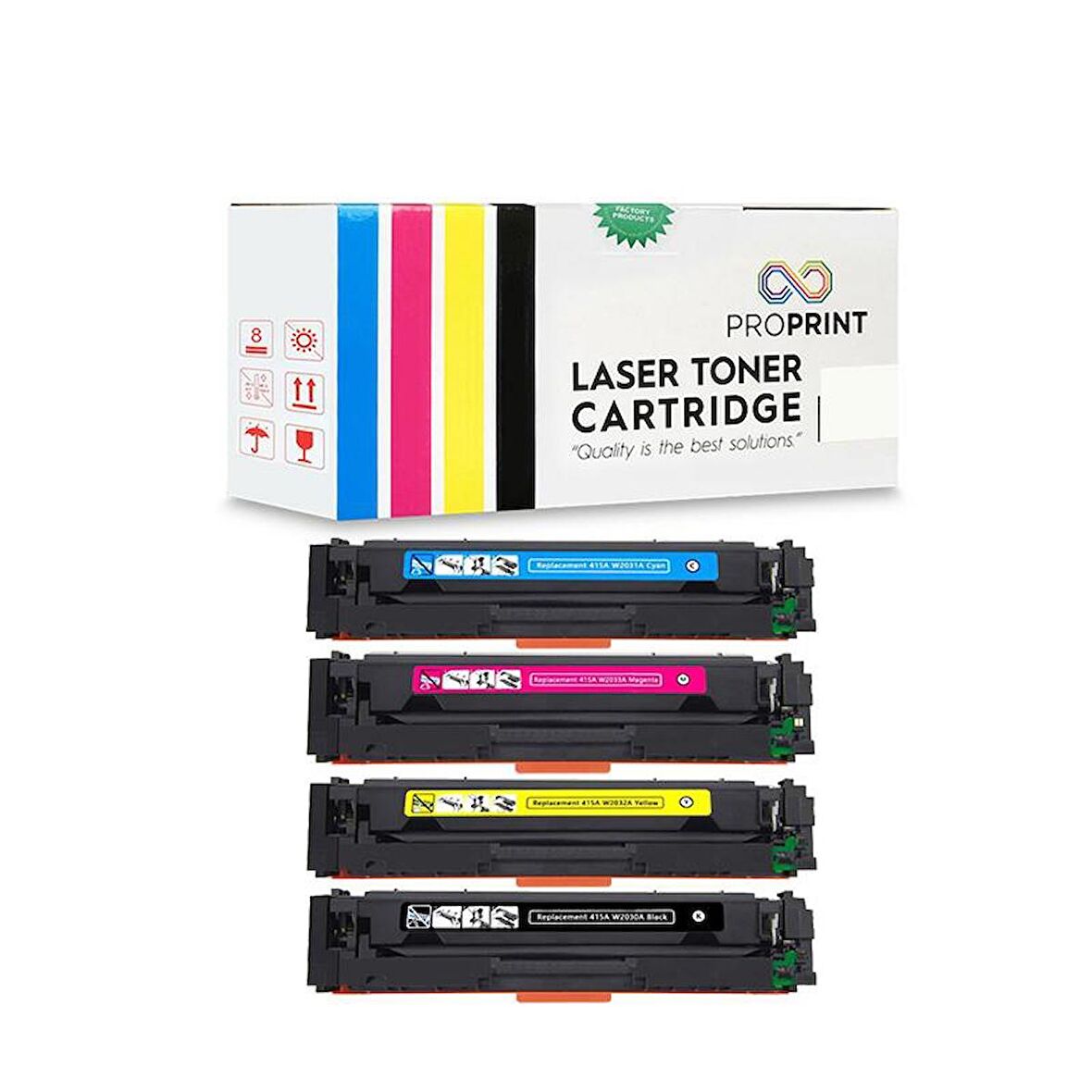 Proprint Canon CRG055 Çipli Muadil Toner Seti CMYK MF742Cdw
