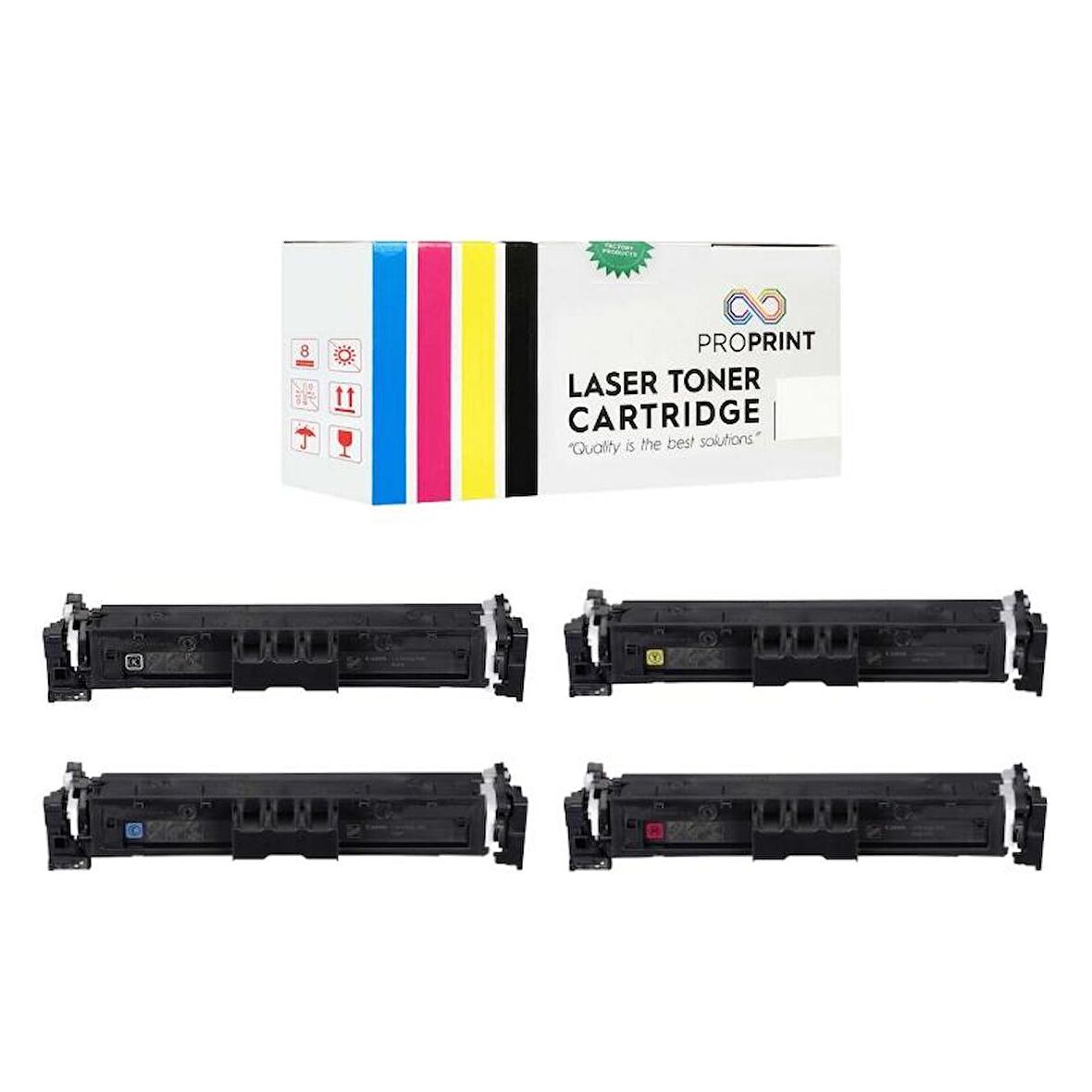 Proprint Canon LBP673CDW MF752CDW MF754CDW CRG-069 Çipsiz Muadil Toner Seti CMYK 2100 Sayfa