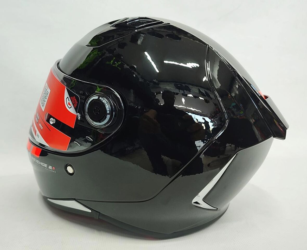 Mt Kask Mt Revenge 2 Solıd A11 Gloss Black Şeffaf Vizörlü L