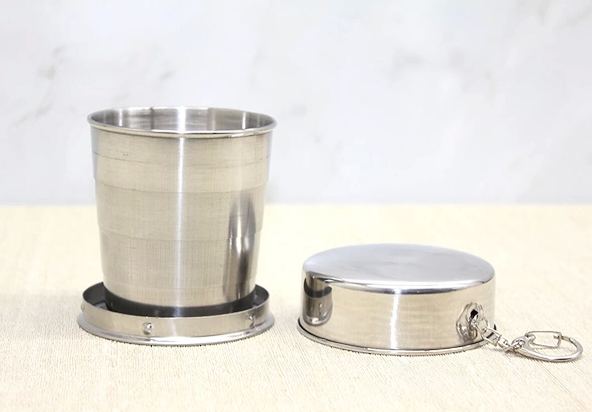 Katlanabilir Tekli Paslanmaz Çelik Shot Bardak Alk3936