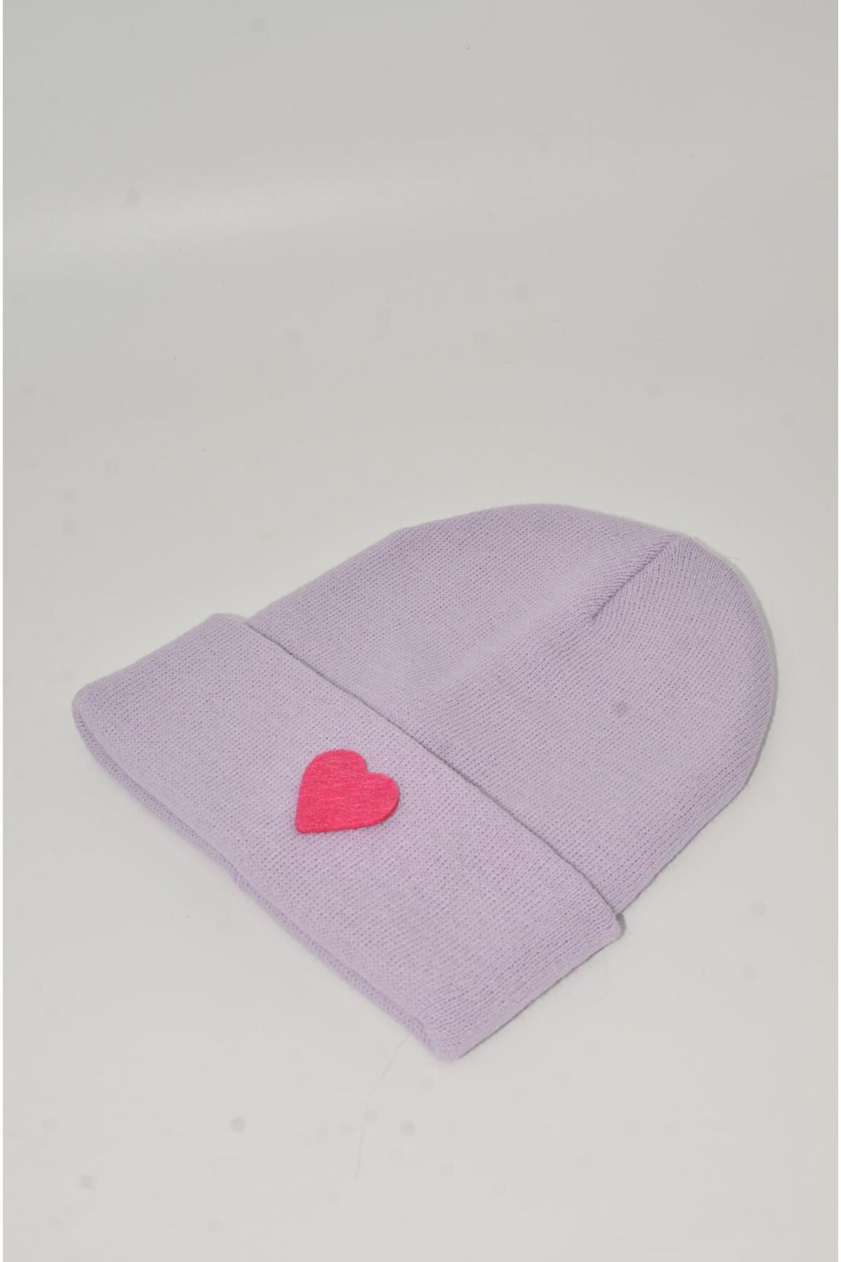 Mottomia Yılbaşı Özel Koleksiyonu Pembe Kalp Figürlü Lila/Mor Renk Unisex Erkek/Kadın Bere