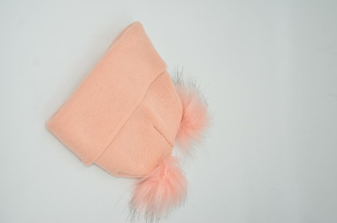 Mottomia Pembe Renk Ponponlu Çocuk Beresi