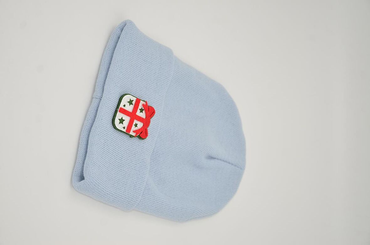 Mottomia Yılbaşı Özel Koleksiyonu Hediye Paketi Figürlü Okyanus Mavisi Renk Hediyelik Bere