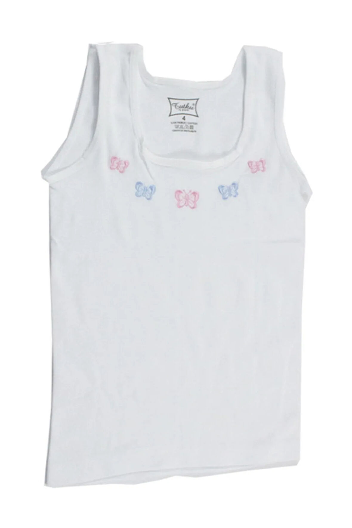 6'li Paket Kız Çocuk  Atlet Ip Askılı %100 Pamuk