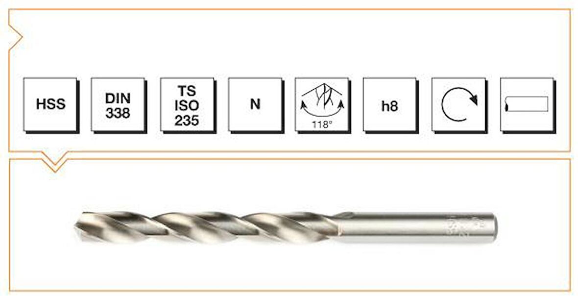 MTE HSS DIN 338 Silindirik Saplı Kısa 4,0 Mm Taşlanmış  Matkap Ucu