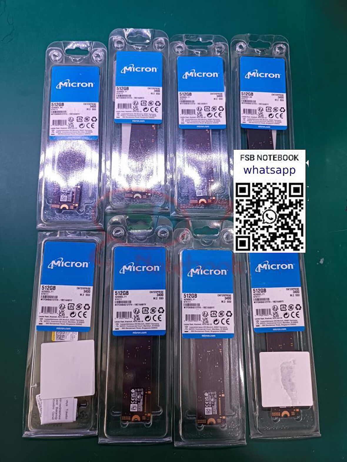 Micron 3400 512GB M.2 SSD MTFDKBA512TFH-1BC1AABYY SSD GEN4 6600MB/3600MB NVME ENTERPRİSE