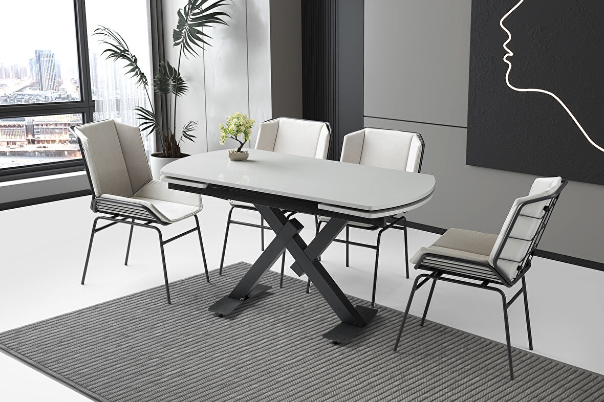 STEEL HG MASA, FIERA SANDALYE, AÇIK GRİ, 130x80