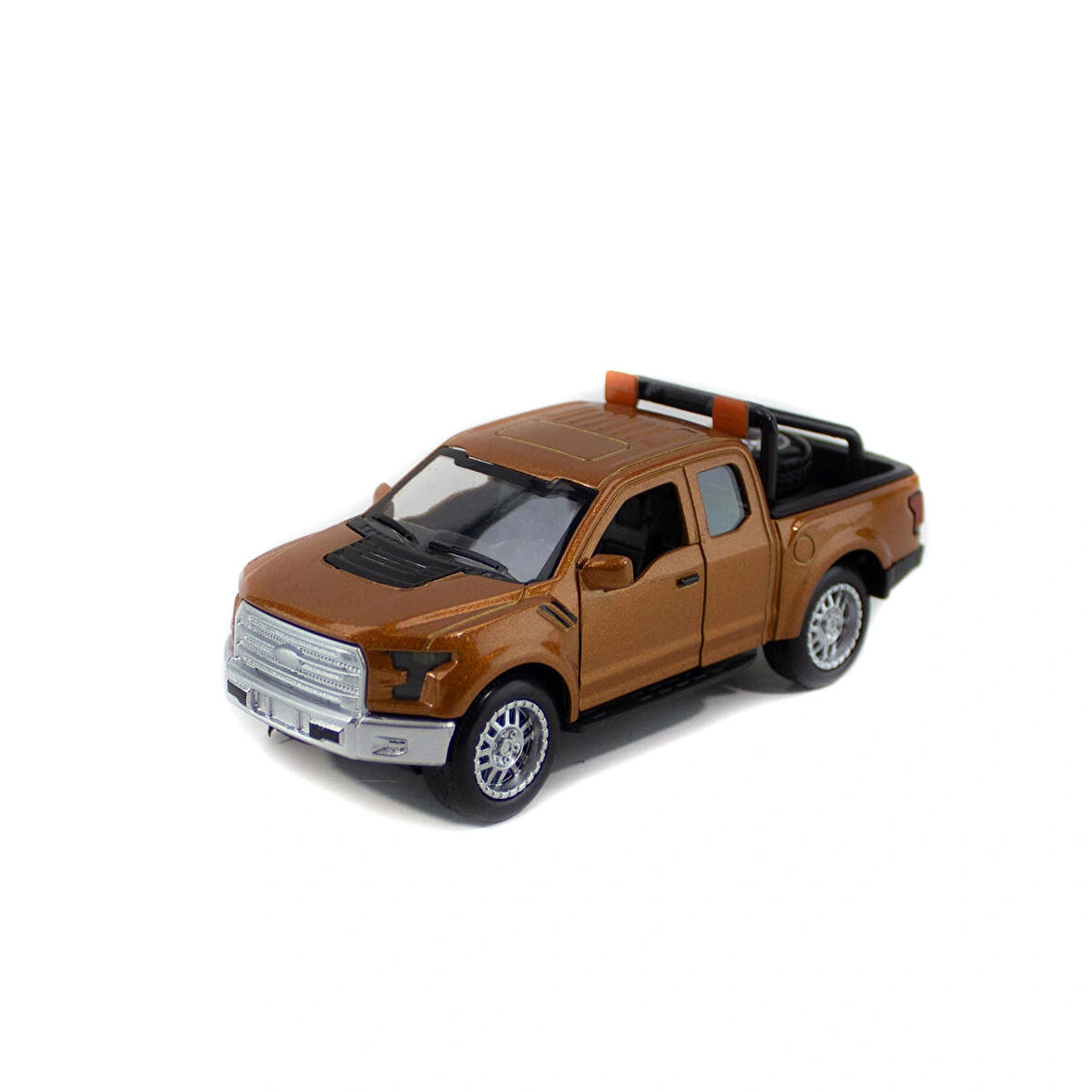 Metal Ford Ranger Pikap Çek Bırak Işıklı Kahverengi 12 Cm