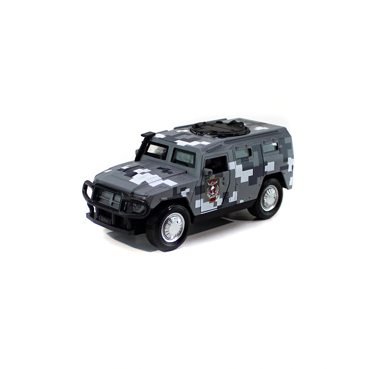 Metal Hummer Askeri Jeep Çek Bırak Gri Işıklı 12 Cm