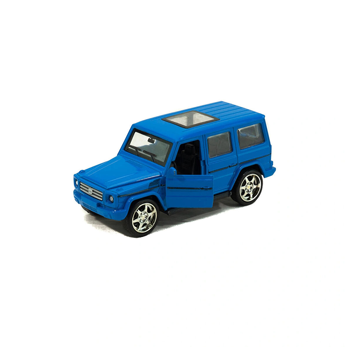 Metal Mercedes G63 Çek Bırak Model Araba Mavi 12 Cm