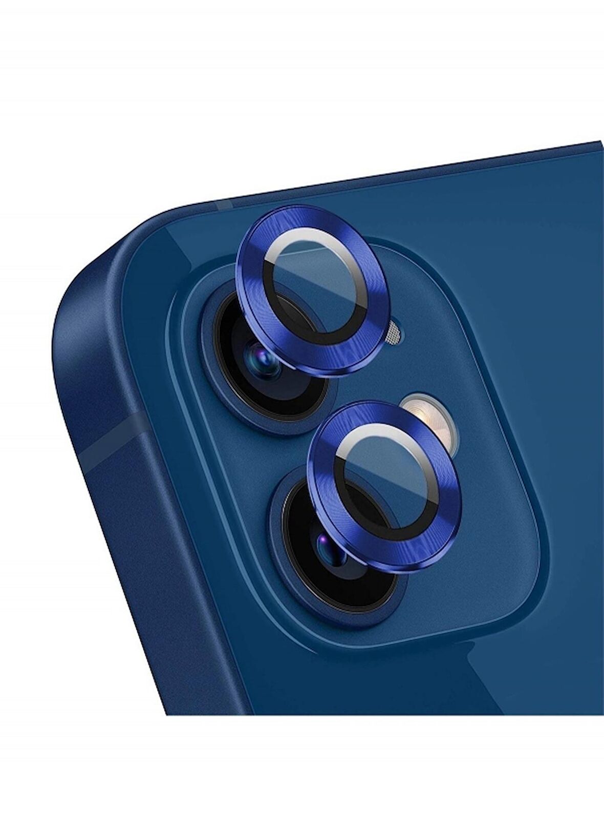 İphone 12 Pro Uyumlu Temperli Cam Metal Gövde Halka Kamera Lens Koruyucu