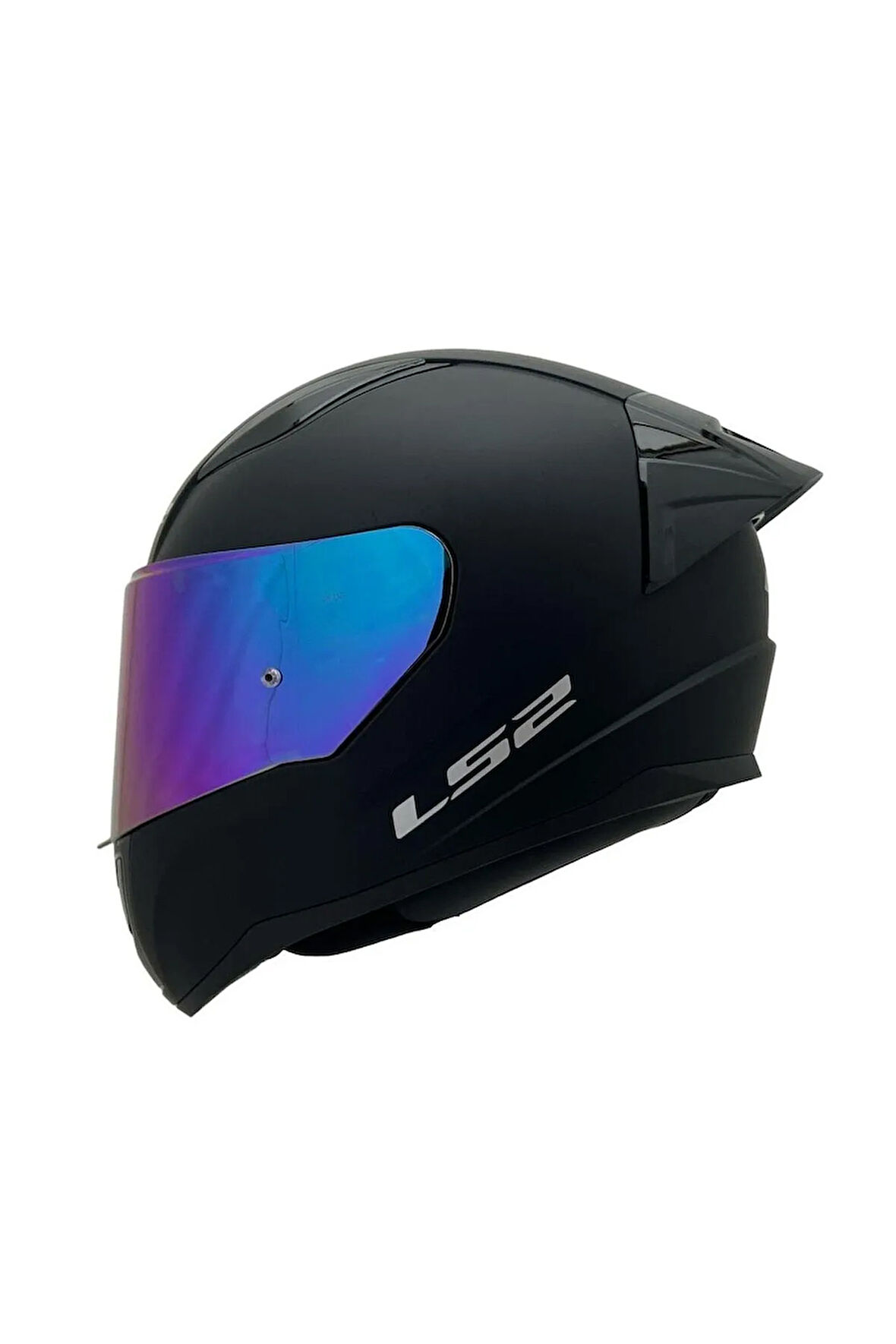 Rapıd 2 Race Mat Siyah Kapalı Motosiklet Kaskı Gökkuşağı Camlı