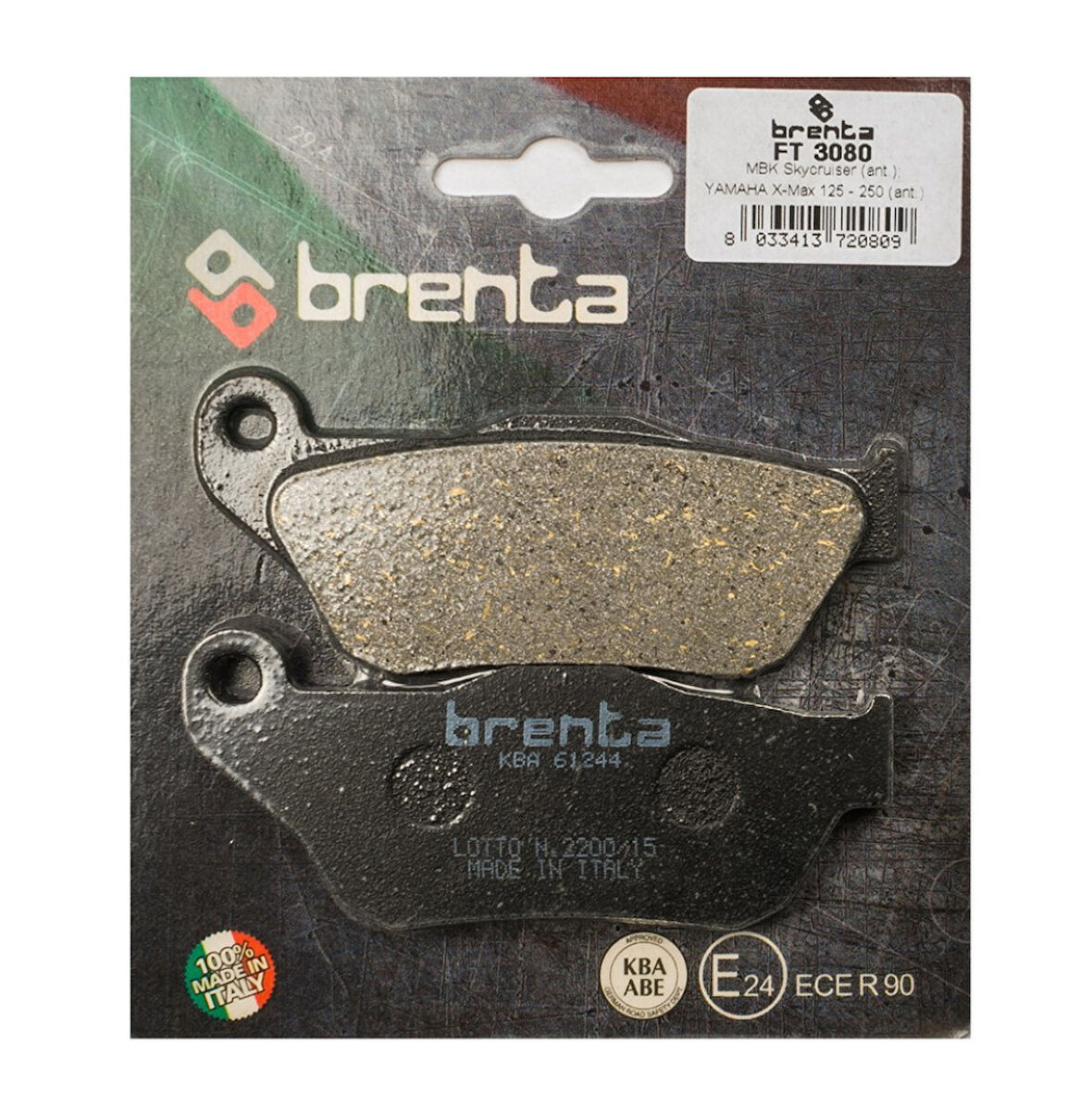 Yamaha X-Max 250 Ön Fren Balata  Brenta 2009 Ve Öncesi   (made in italy)