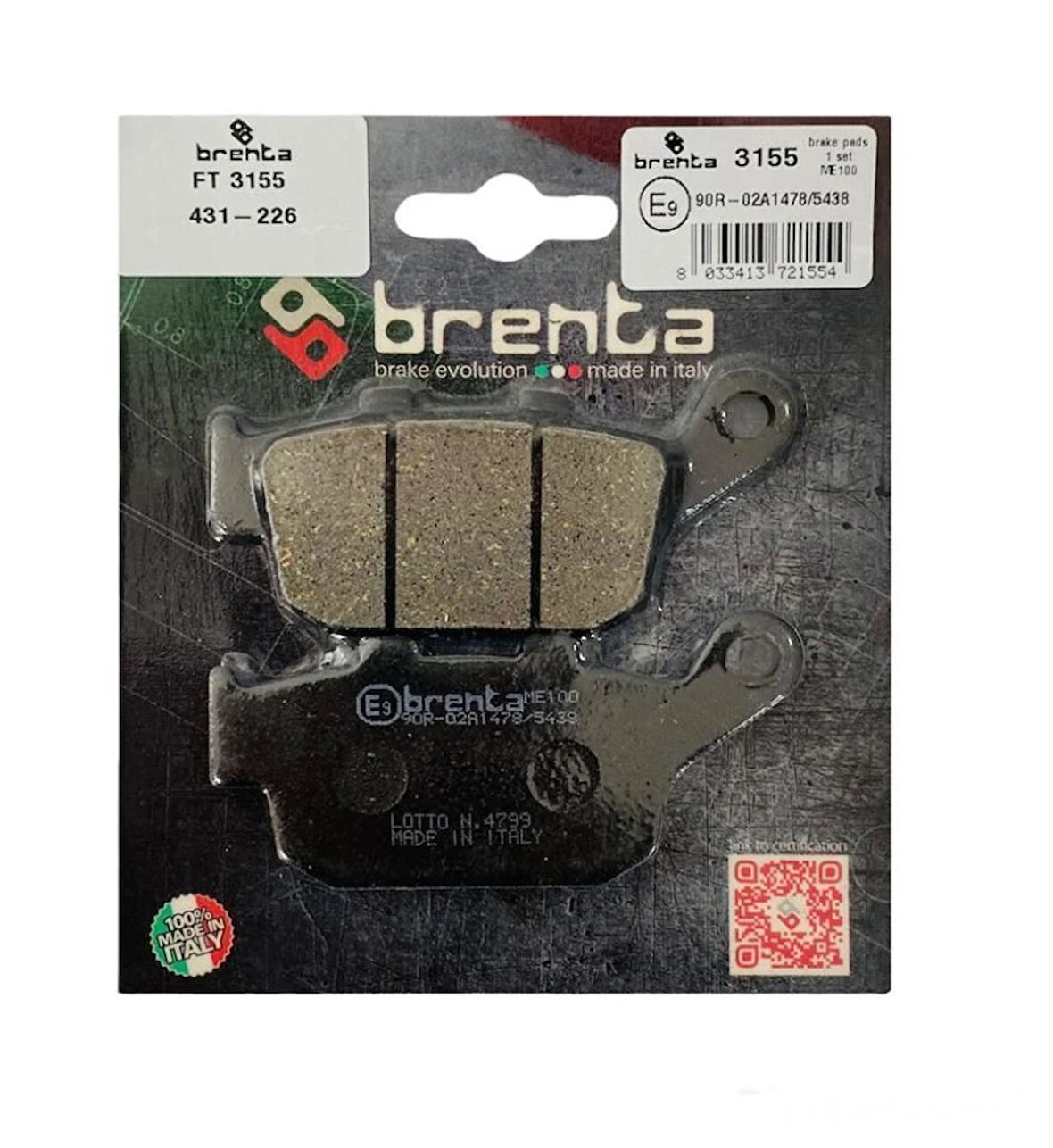 Honda Cbr 650 R Arka Fren Balata  Brenta (made in italy)