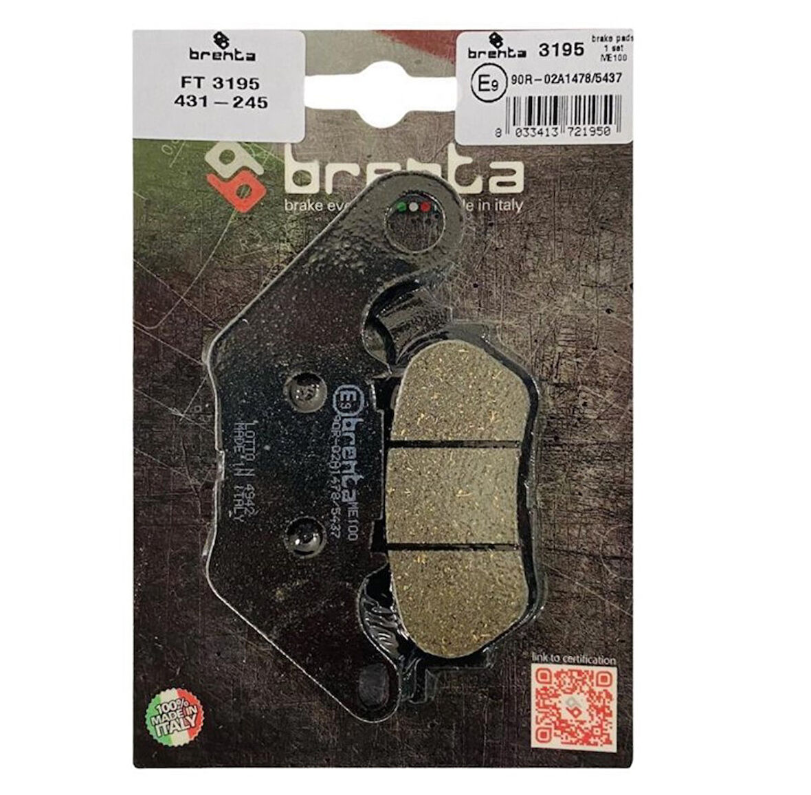 Yamaha X-Max 300 Arka Fren Balata  Brenta (made in italy)