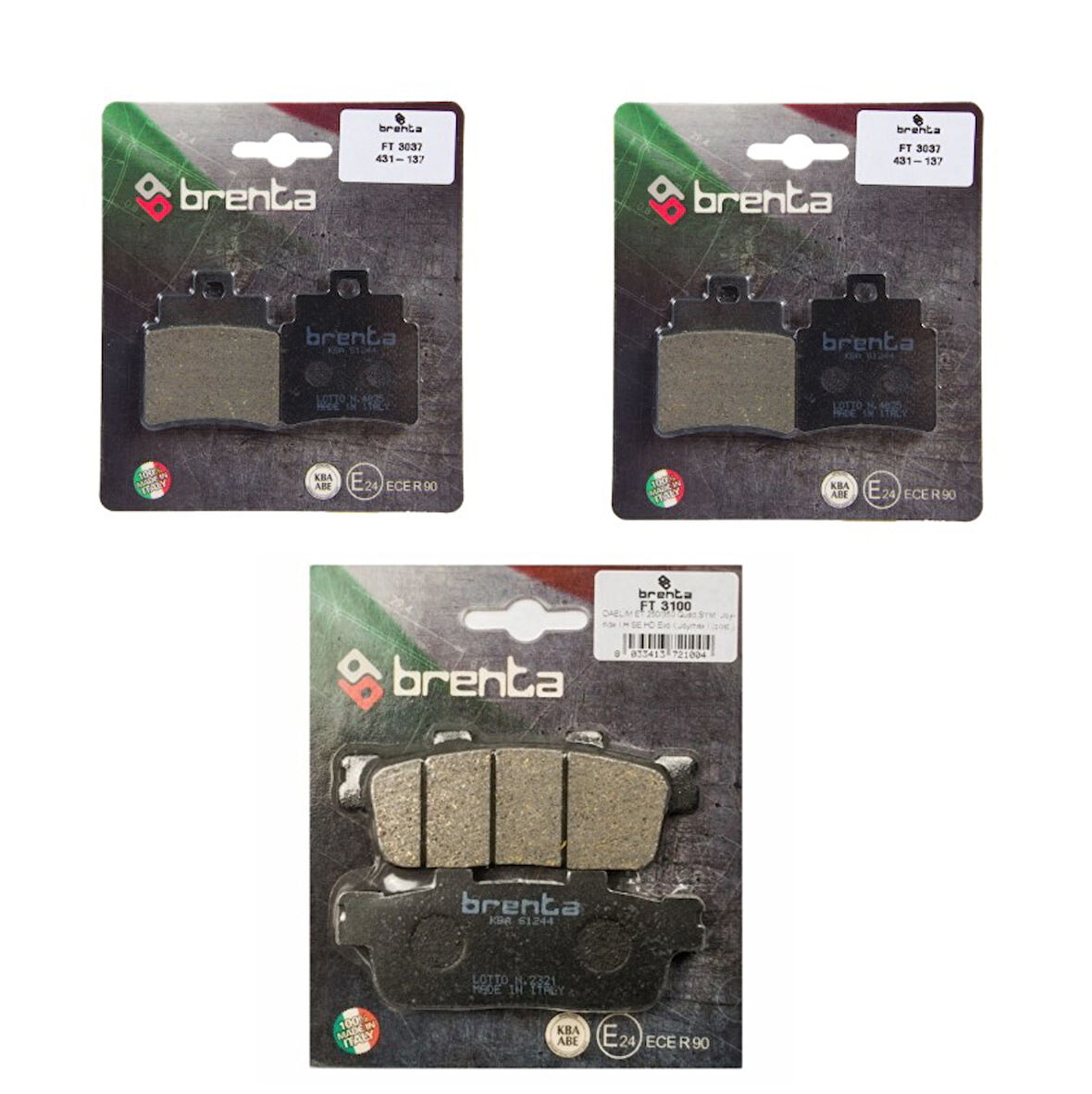 Sym Gts 250 Ön ve Arka Fren Balata Takımı Brenta BR04