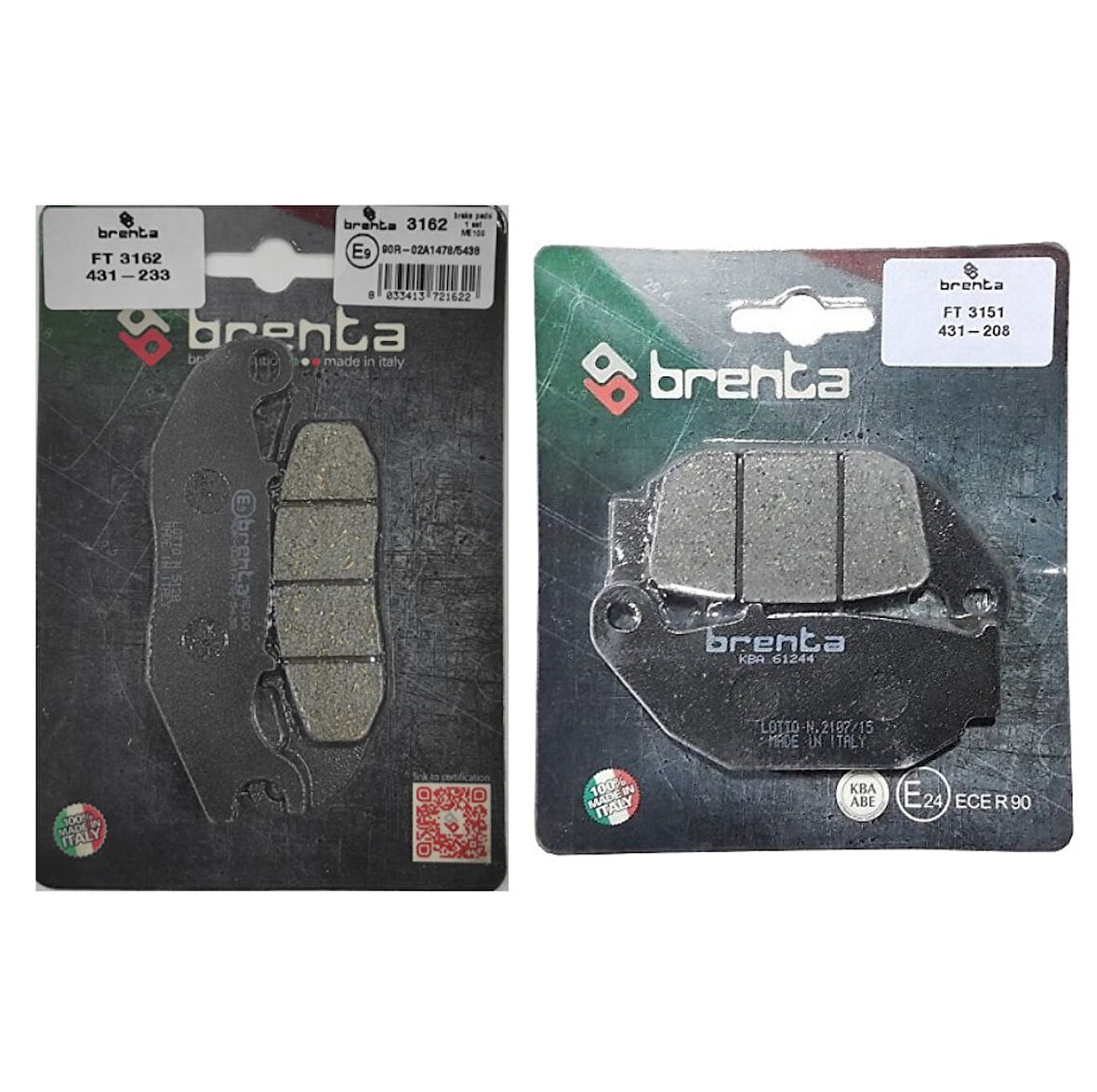 Honda CRF 250 L  Ön ve Arka Fren Balata Takım Brenta BR23