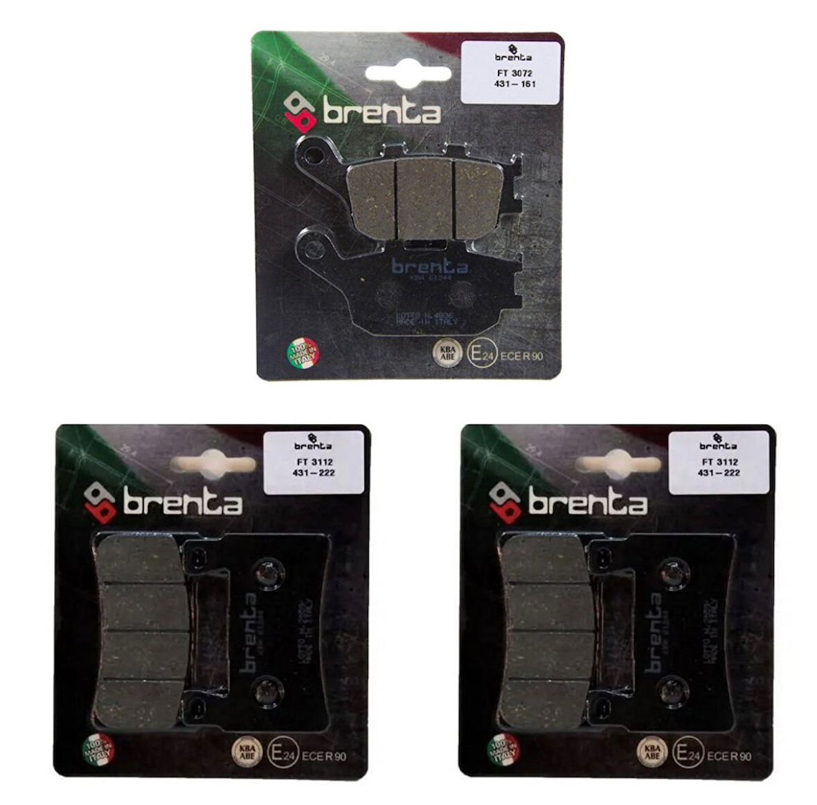 Honda CBR 600 F 2007 ve Öncesi Ön ve Arka Fren Balata Takım Brenta BR30