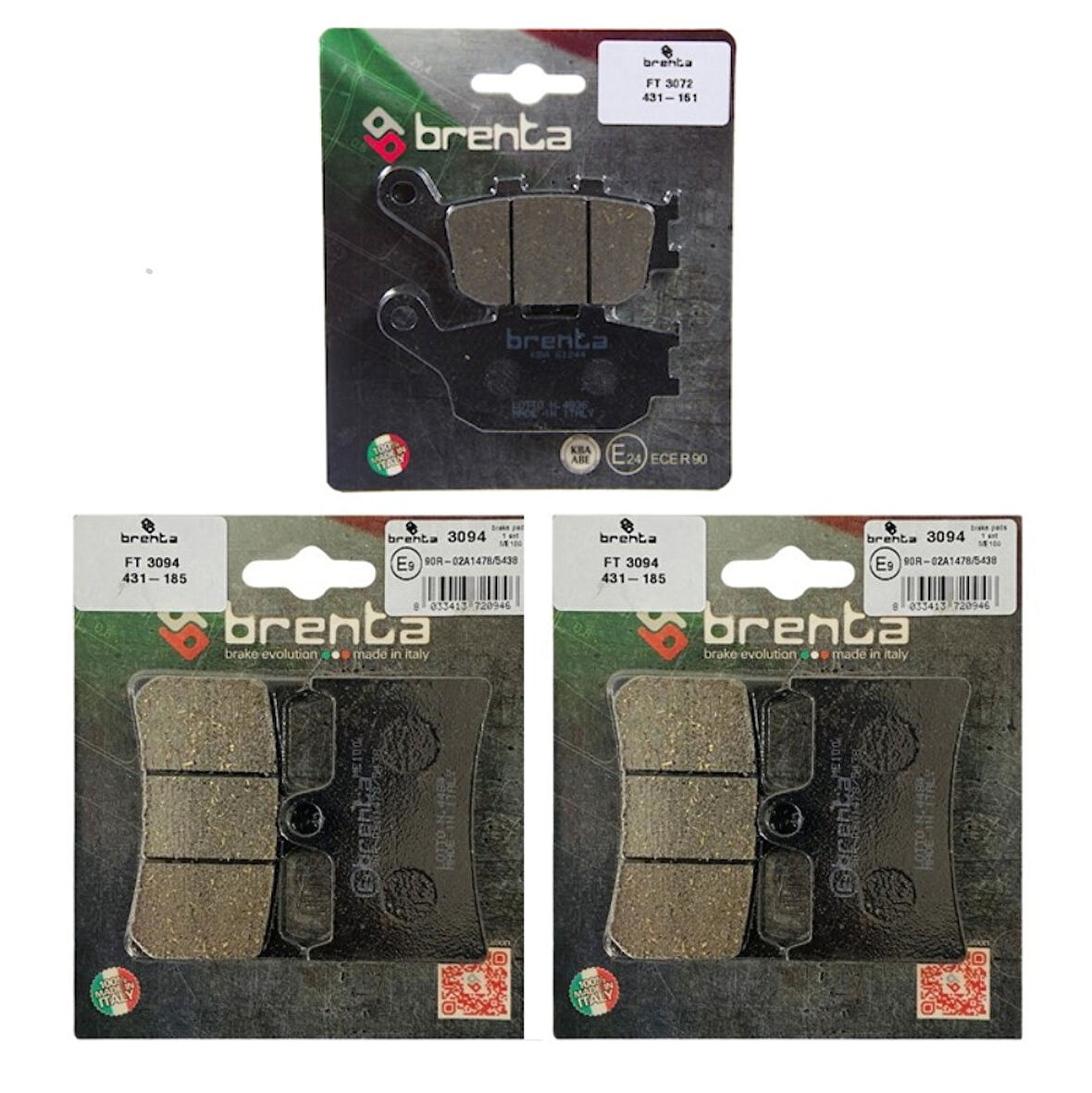 Yamaha MT-9 Ön ve Arka Fren Balata Takım Brenta BR43