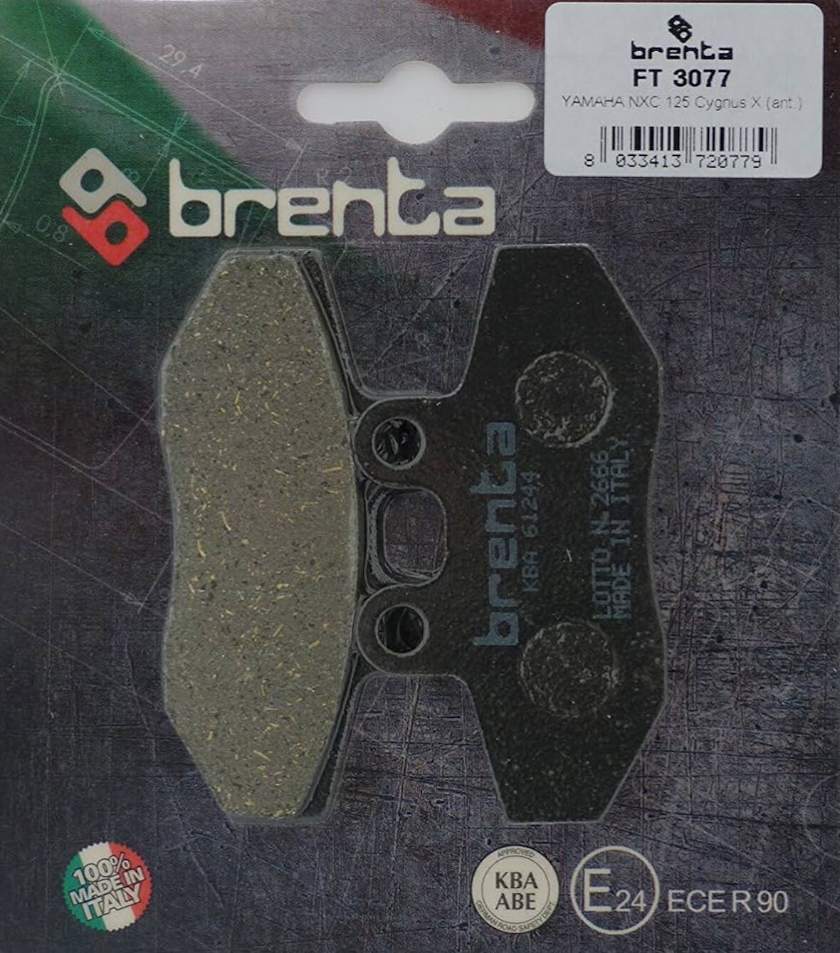 Yamaha XC 125 CYGNUS X Ön Fren Balata  Brenta (made in italy)