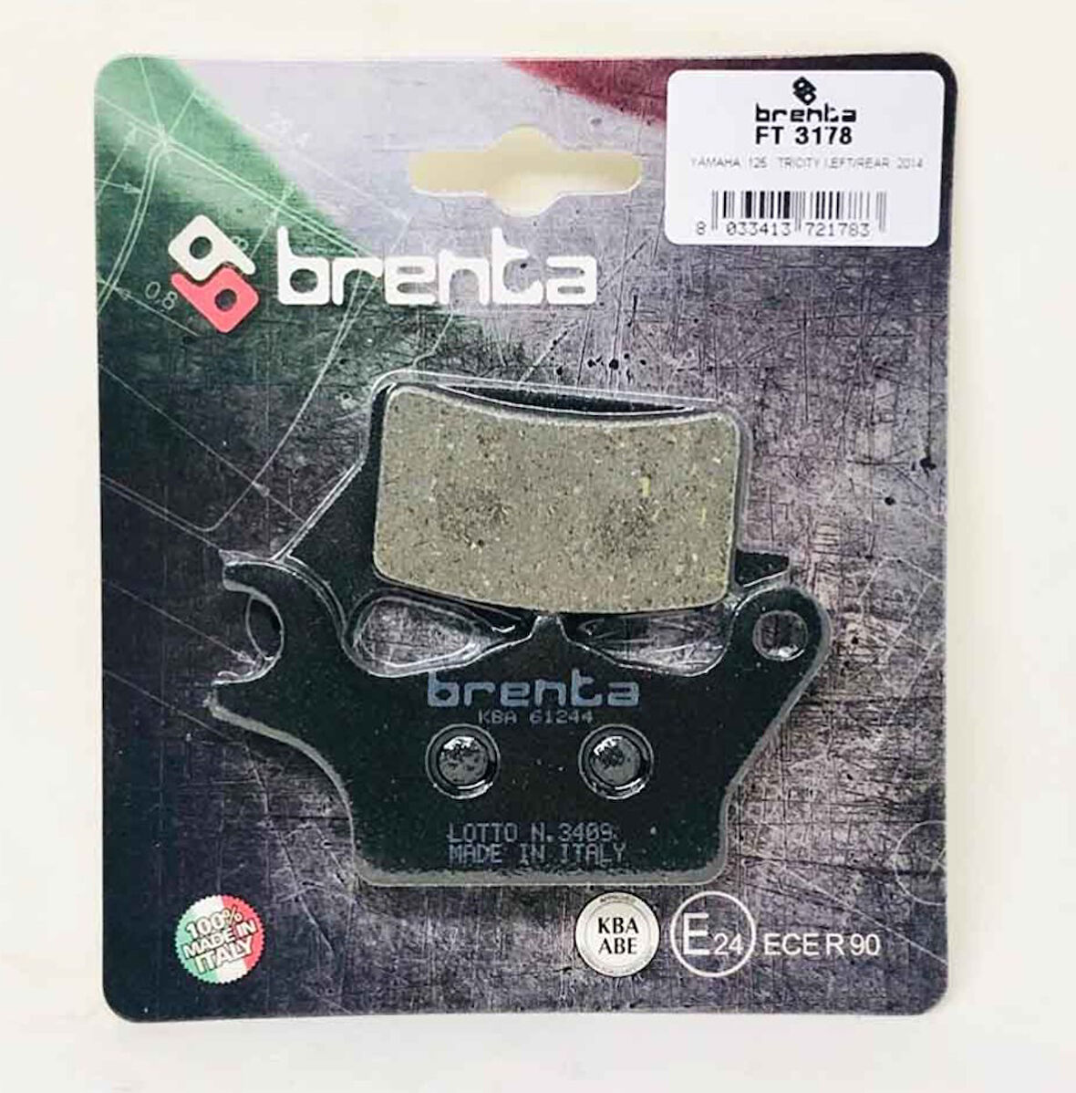 Yamaha TRICTY 125 Sol Ön Fren Balata  Brenta (made in italy)