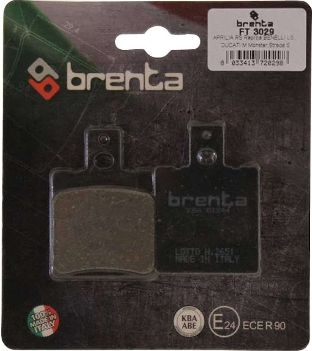 Ducati MONSTER 695 Arka Fren Balata  Brenta (made in italy)