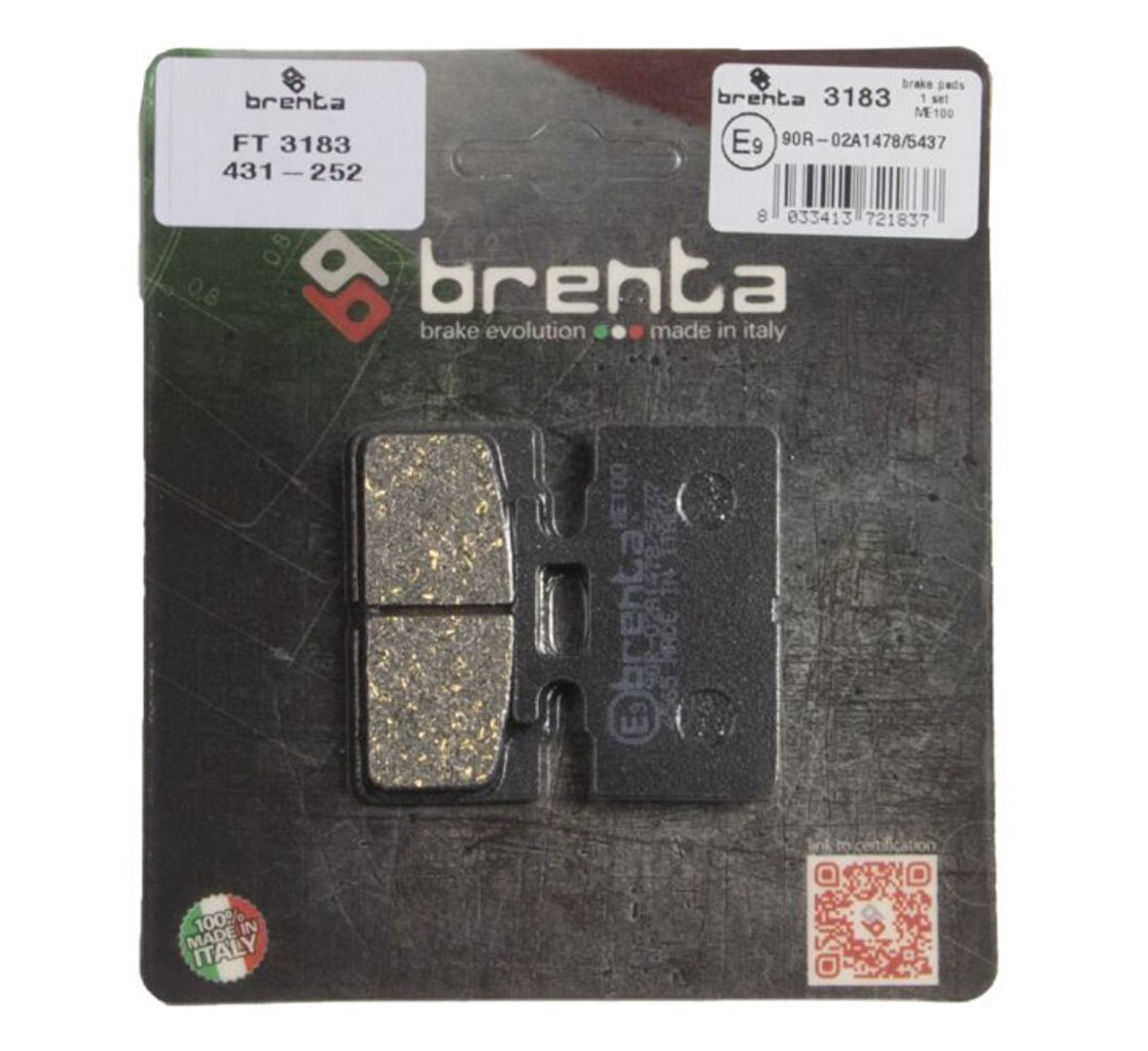 Sym MIO 50 Ön Fren Balata  Brenta (made in italy)