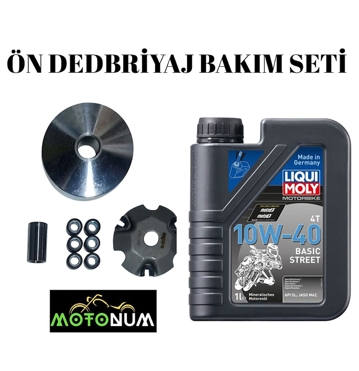 Mondial 50 Znu Ec Yarım Ön Varyatör Yağlı Bakım seti Liqui Moly Street 10w40 M2206