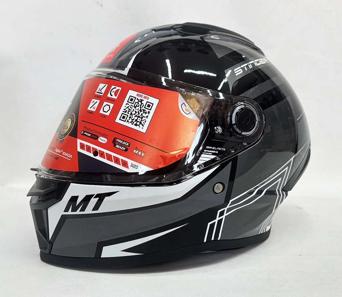 MT Stinger 2 Tron B12 Parlak Renk Şefaf Vizörlü V-28B L