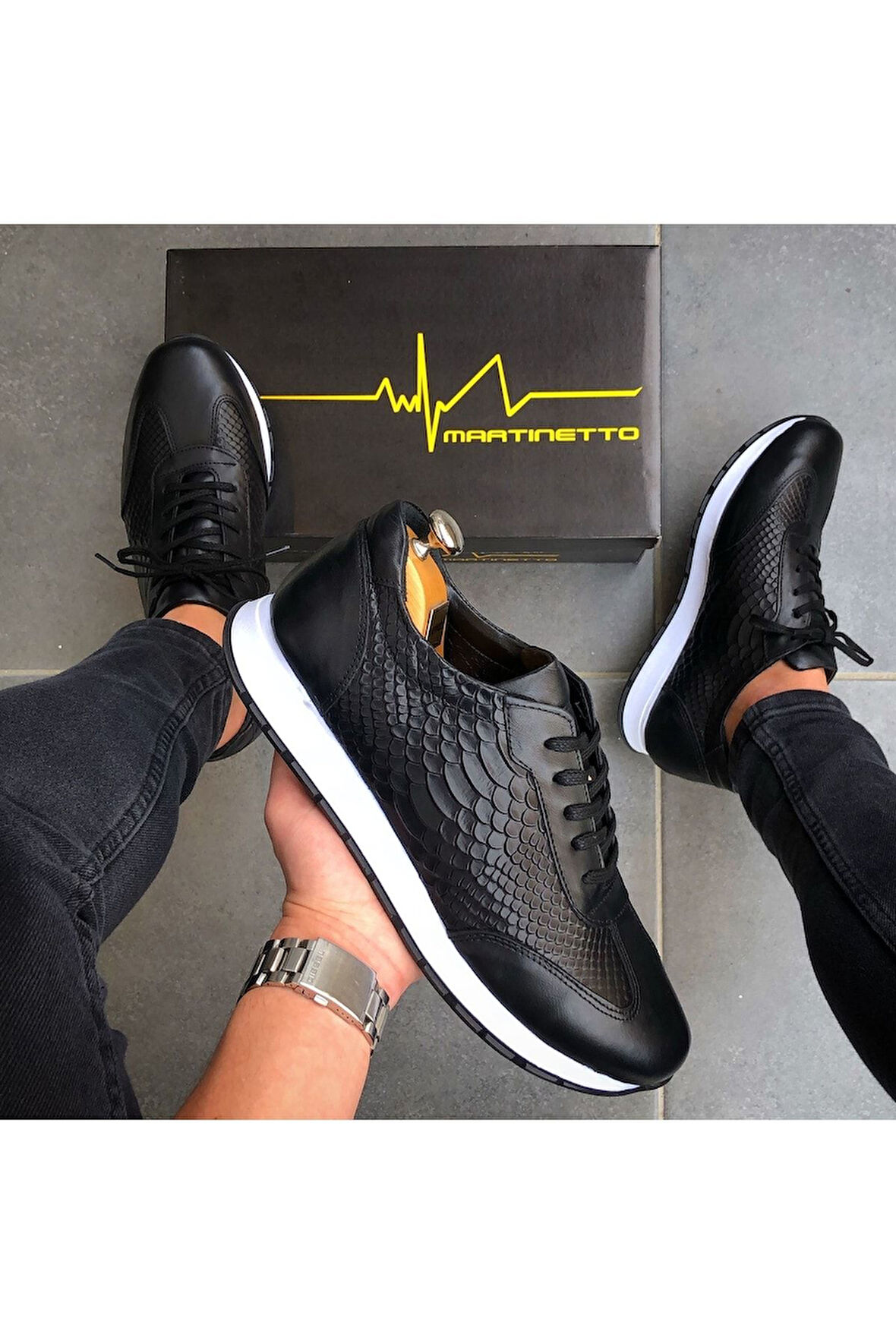 Hakiki Deri Siyah Günlük Erkek Ayakkabı