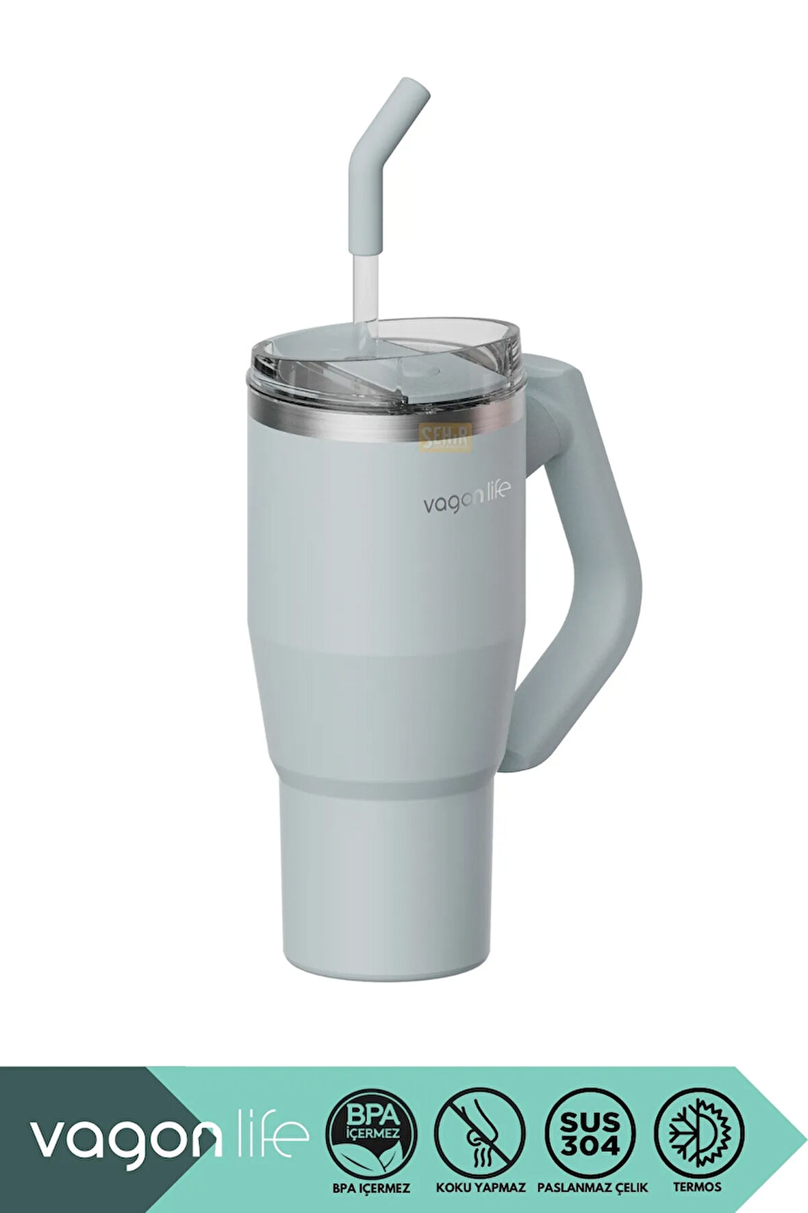 Çift Duvarlı Tumbler Pipetli Ice-Cream Unicorn Pipetli Milkshake Bardağı - 450 Ml.
