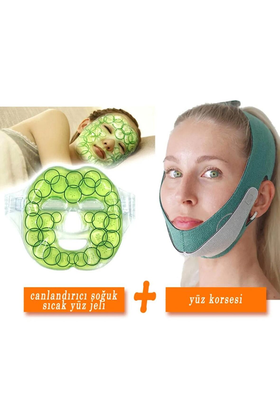 Muggio 2li Set -canlandırıcı Sıcak Soğuk Jel Yüz Maskesi Yüz Korsesi (GIDI - ÇENE TOPLAMA)