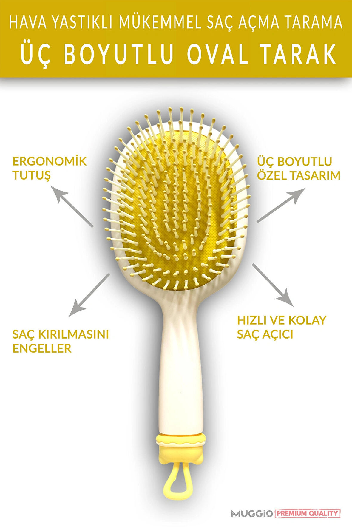 Oval Üç Boyutlu Saç Fırçası Mükemmel Saç Açıcı Tarak