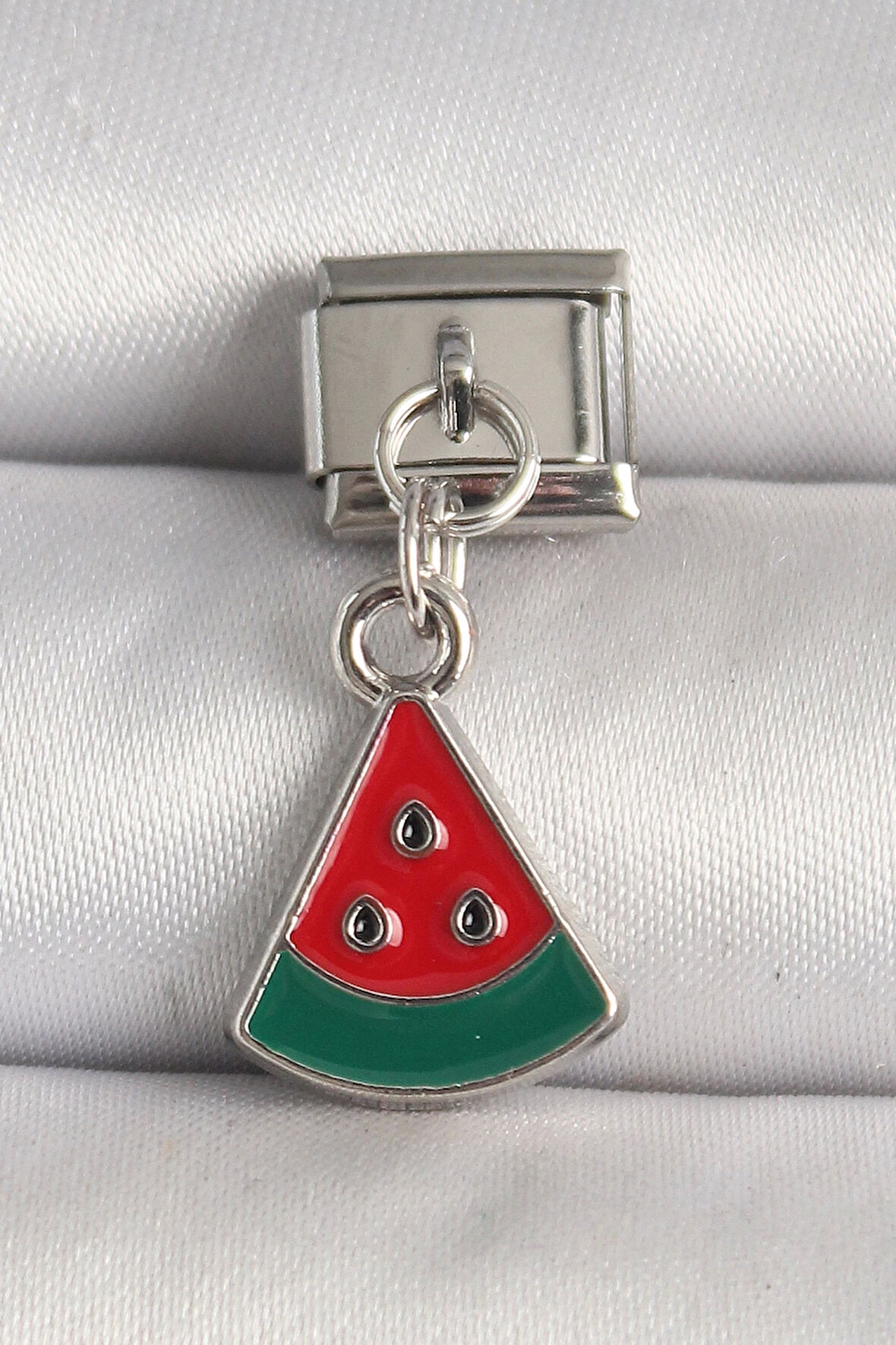 MuI MuI 316L Çelik Gümüş Renk Karpuz Dilim Model Nomination Charm