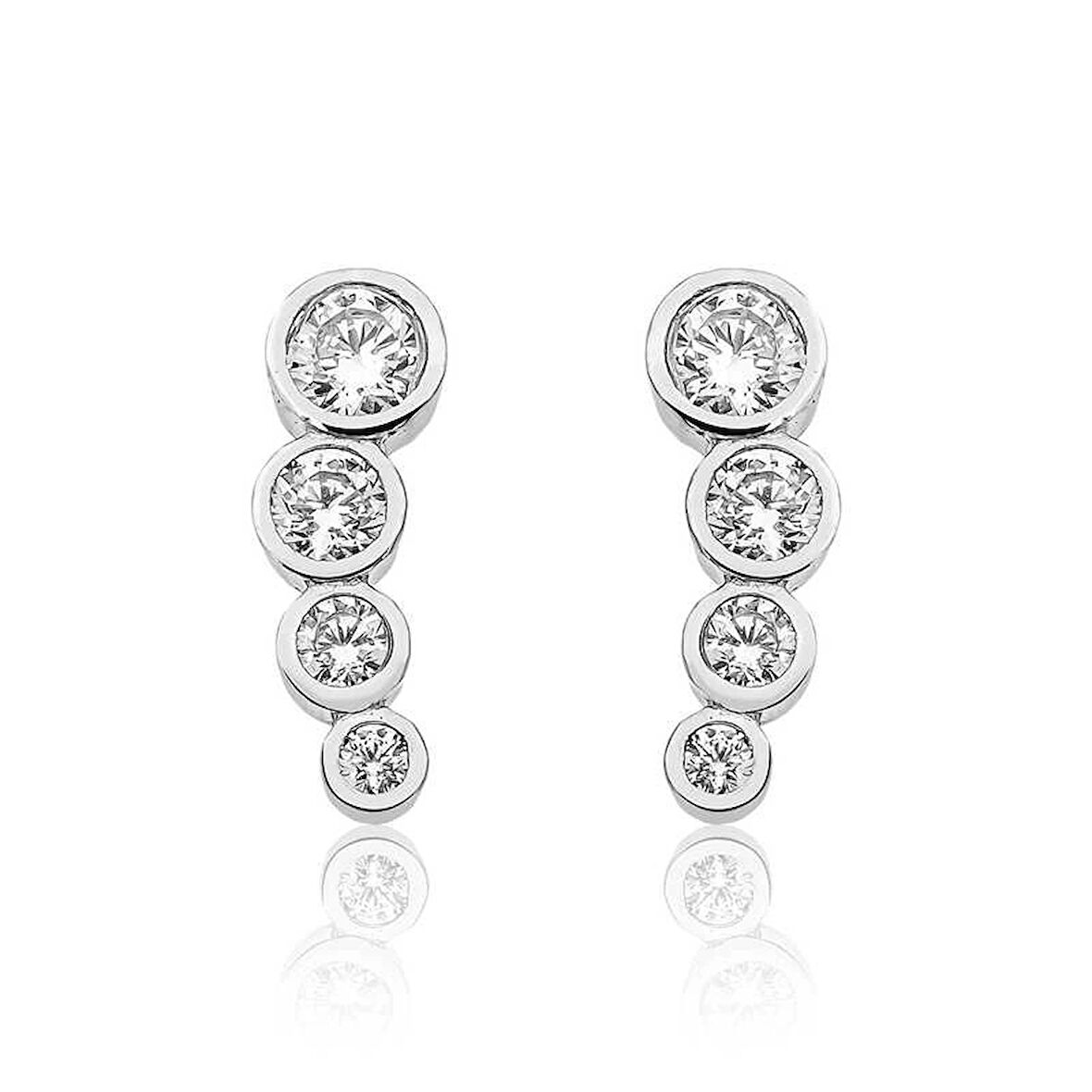 MuI MuI Gümüş 4 Taş Kadın Küpe