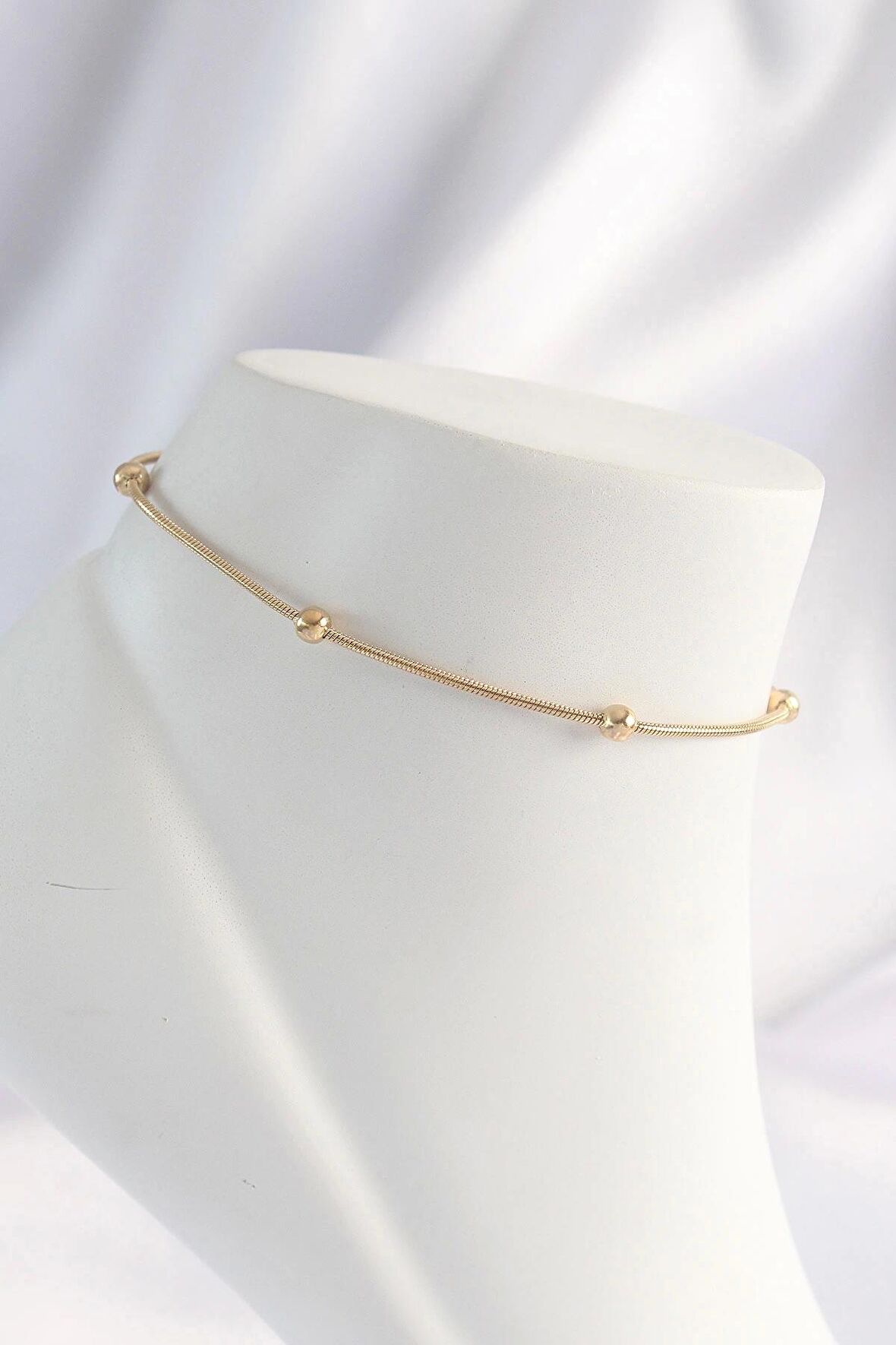 MuI MuI 316L Çelik Gold Renk Minimal Topçuk Model Halhal