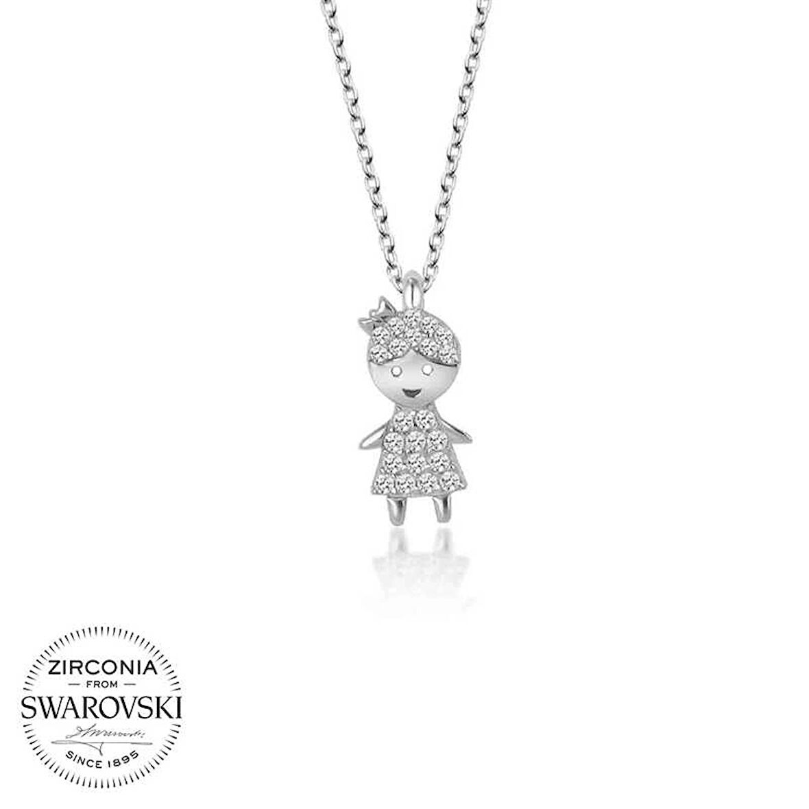 MuI MuI Swarovski Taşlı Gümüş Çocuk Bayan Kolye