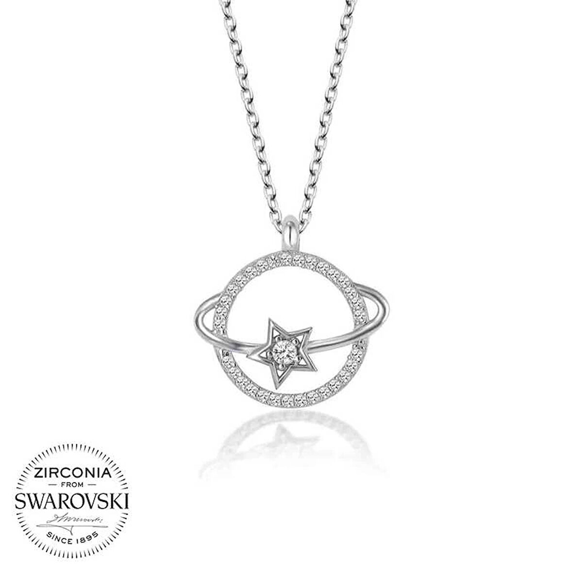 MuI MuI Swarovski Taşlı Gümüş Gezegen Bayan Kolye