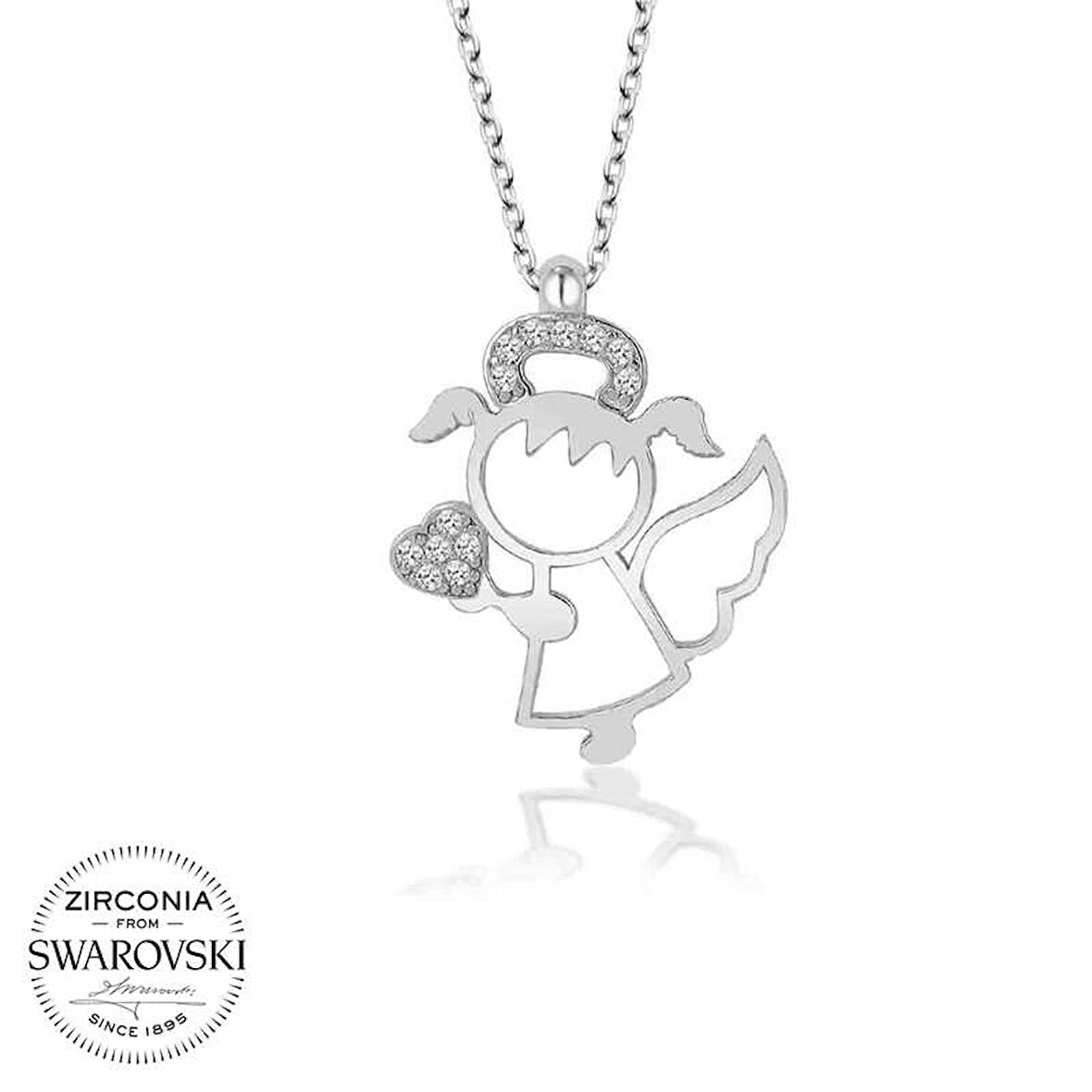 MuI MuI Swarovski Taşlı Gümüş Su Perisi Bayan Kolye
