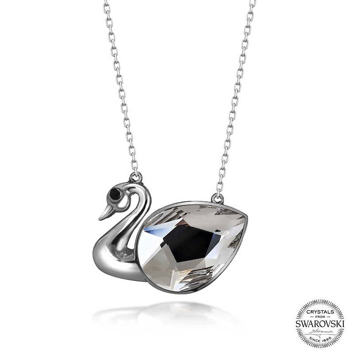 MuI MuI Swarovski Crystal Taşlı Kuğu Gümüş Kadın Kolye
