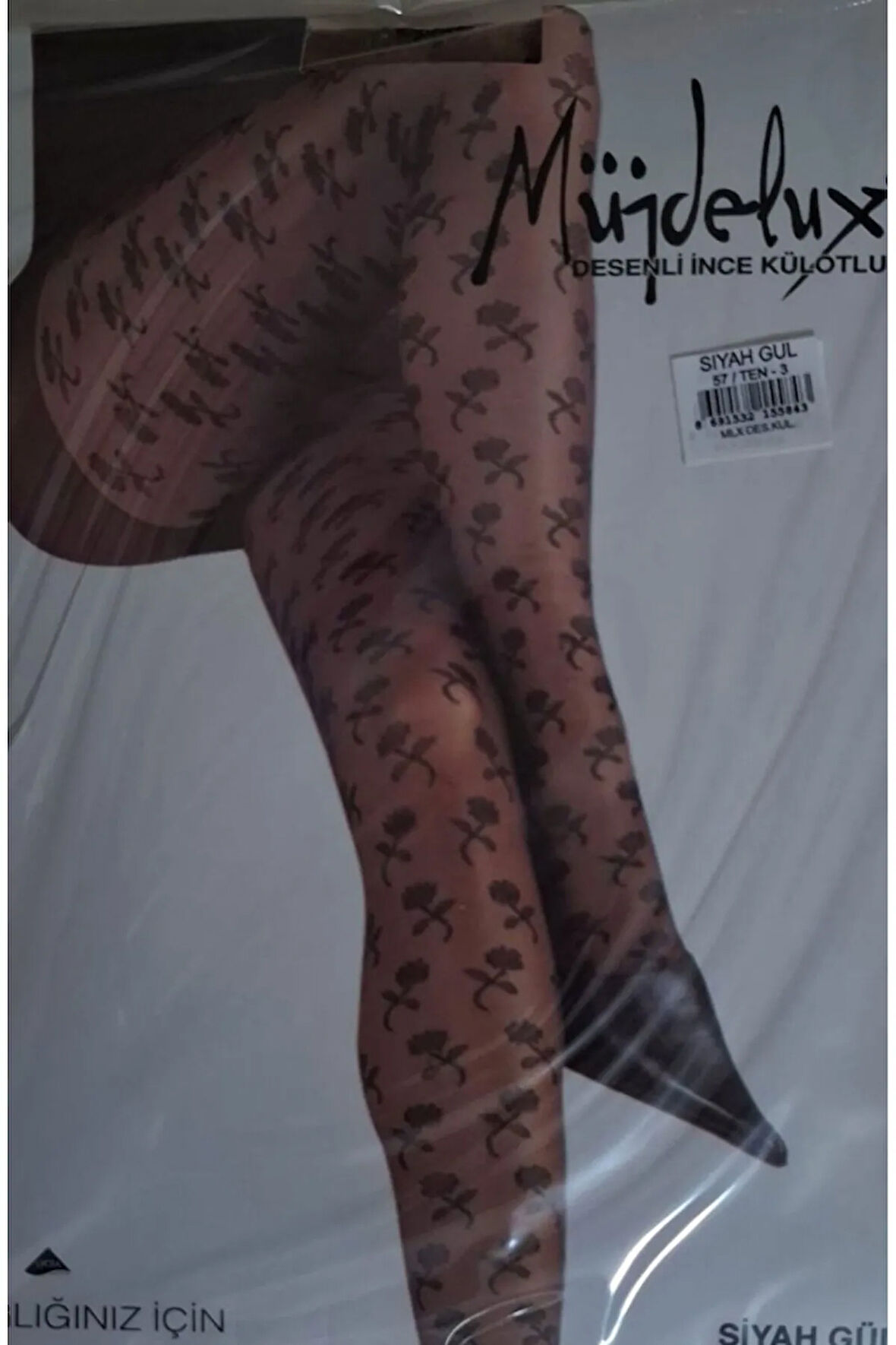 Müjde Lüx Gül Desenli Külotlu Çorap