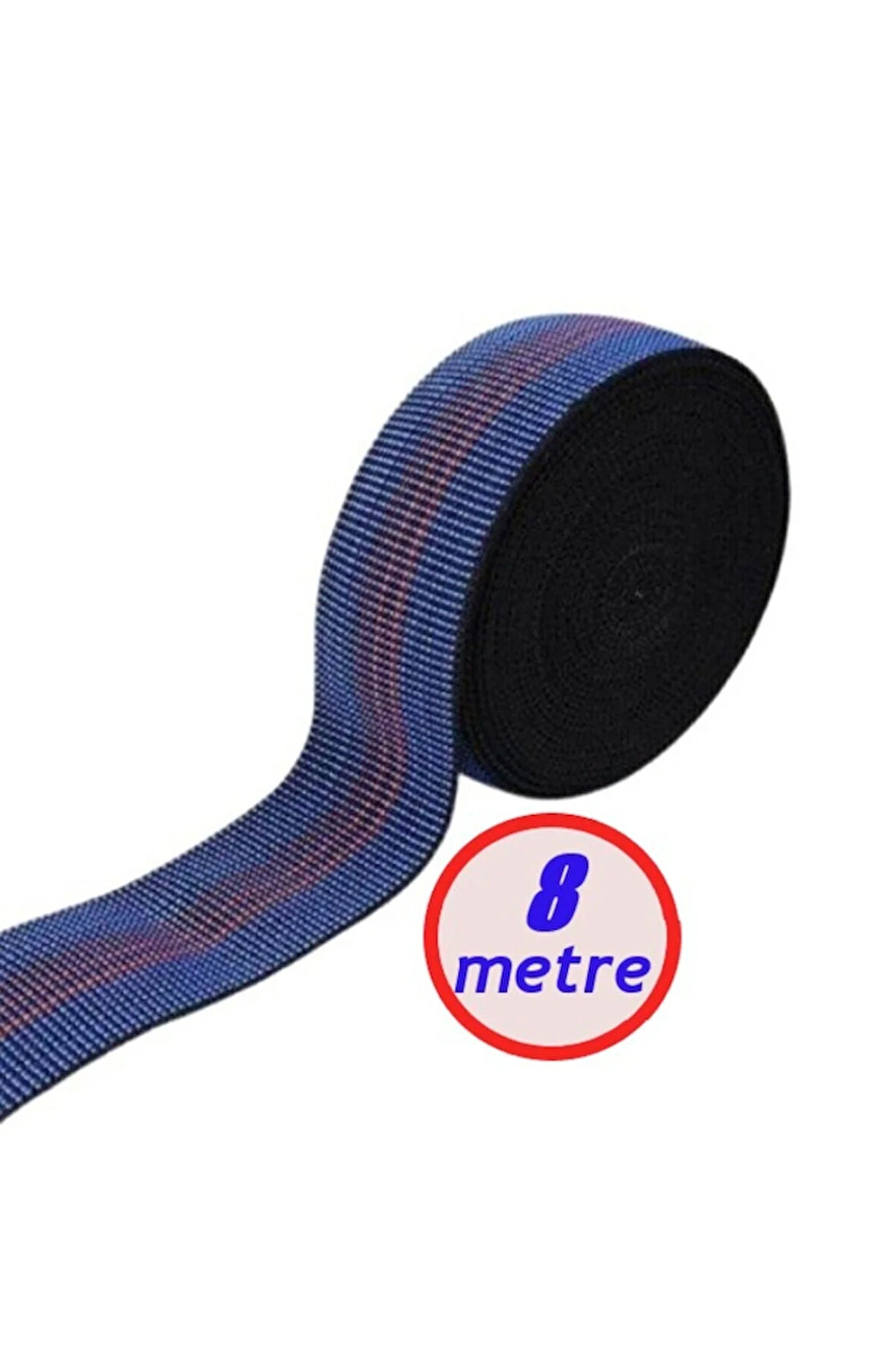 Kaliteli Elastik Kolon - Üç Çizgi Mavi 5cm Eninde (8 metre) (Esnetilmeden Kesilir)