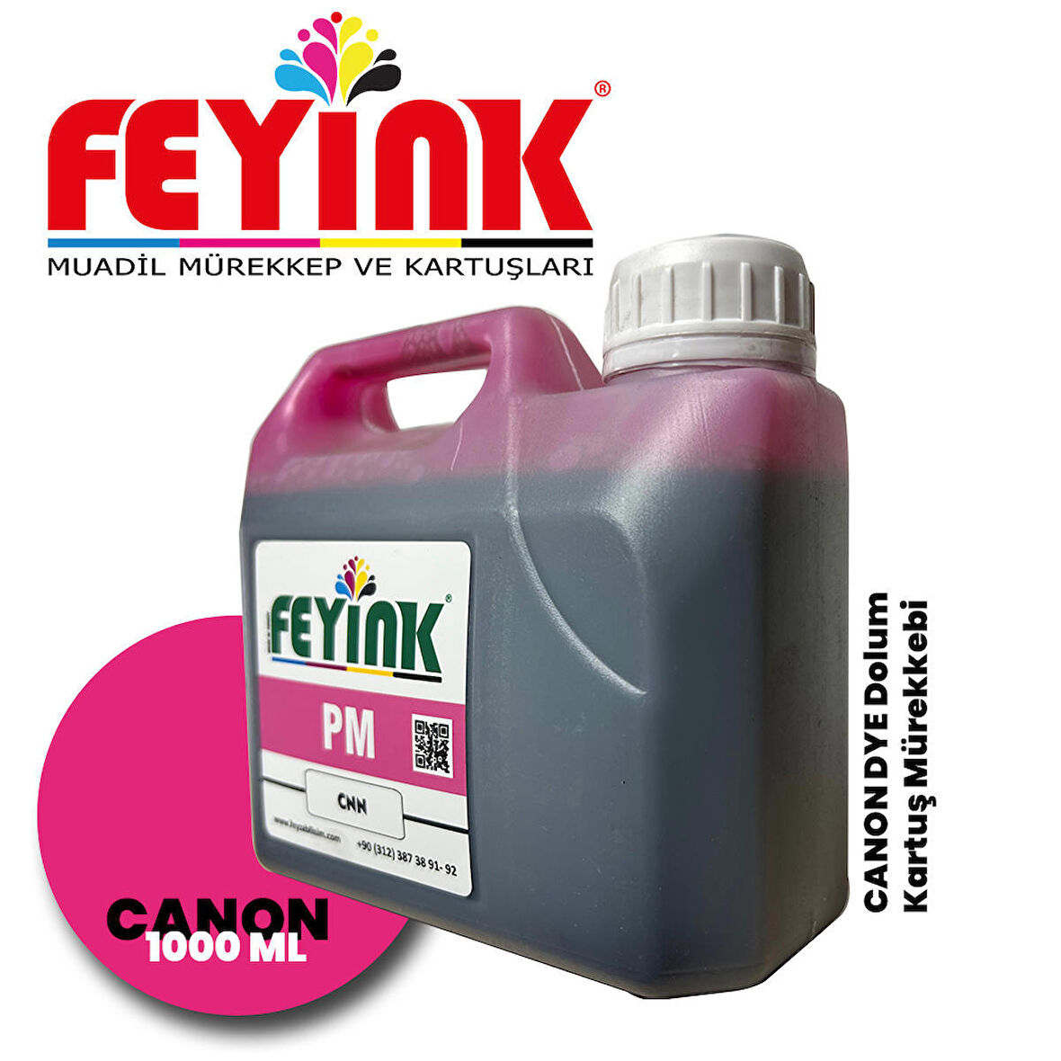 Feyink® Canon Pro Serisi Plotter DYE Kartuş Dolum Mürekkebi PFI-1300 PFI-1700 PC (Photo Cyan) -1000ml-