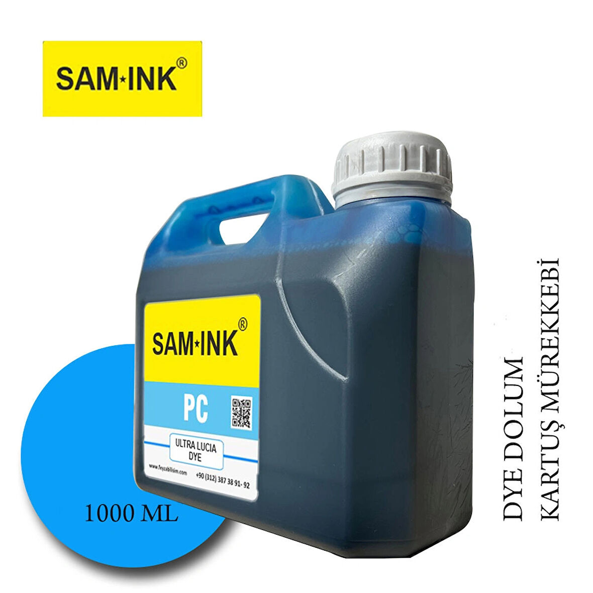 Feyink® Samink Canon Pro Serisi DYE Kartuş Dolum Mür. Photo Cyan 1000 ml.