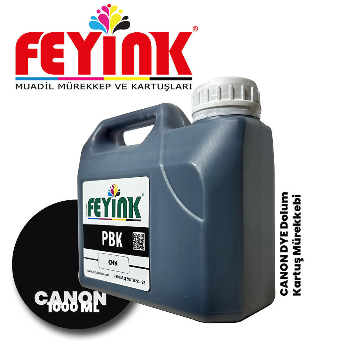 Feyink® Canon TM-TX Serisi Plotter DYE Kartuş Dolum Mürekkebi PFI-310 PFI-710 BK (Photo Black) -1000ml-